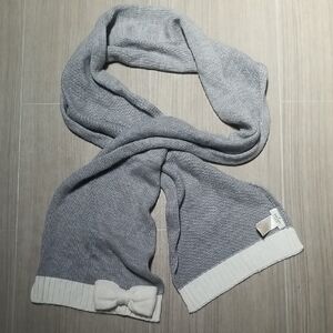 Kate Spade Gray and White Scarf with Bow Detail